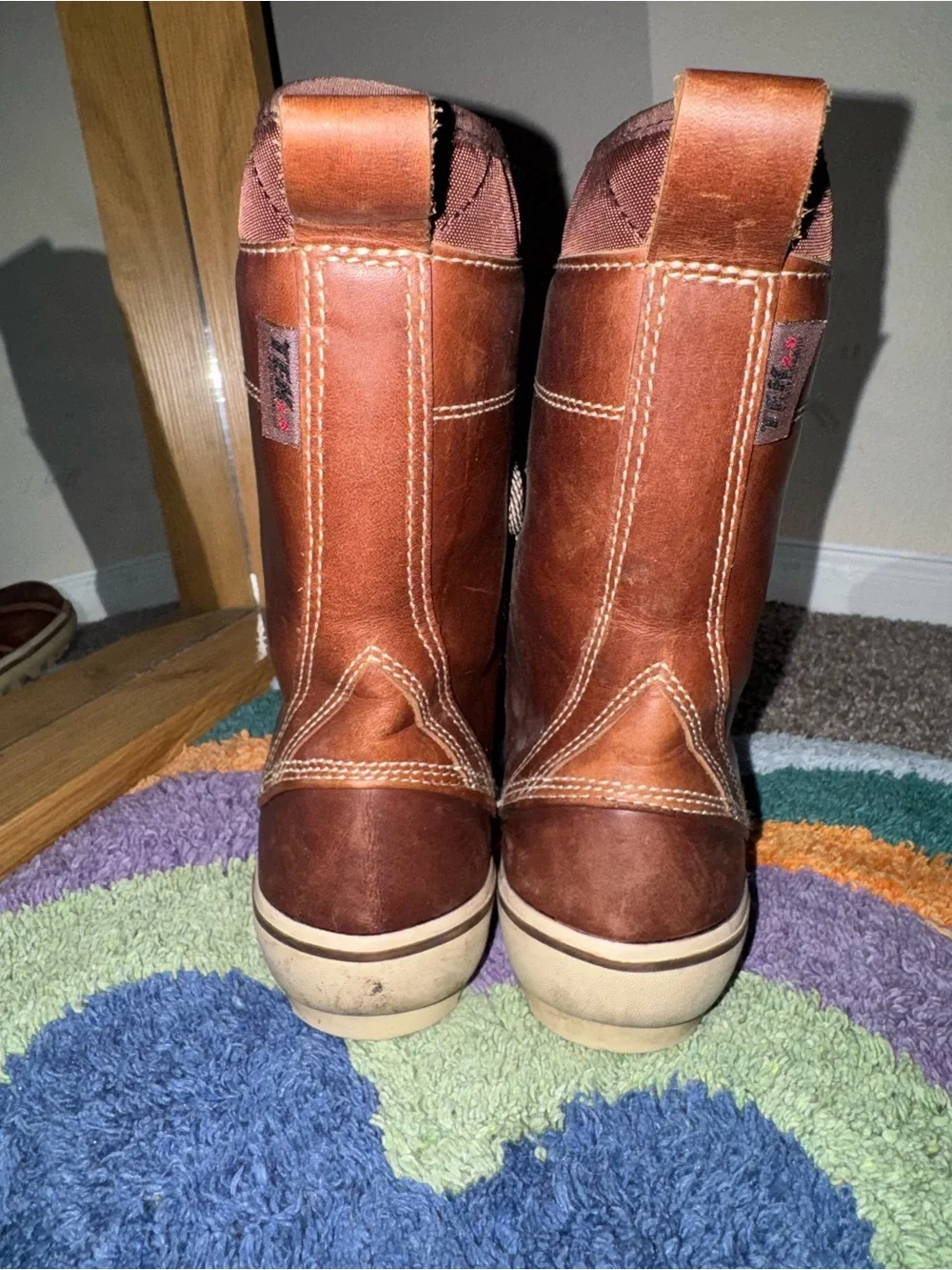LL Bean Leather Rubber Duck Boots Women 8.5 Outdoor Hiking Rain Snow Boots